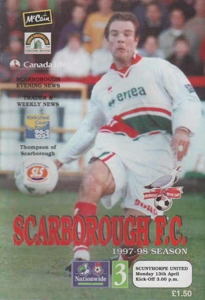 Scarborough v Scunthorpe United  13-Apr-1998