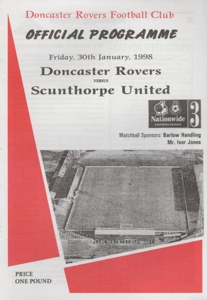 Doncaster Rovers v Scunthorpe United 30-Jan-1998