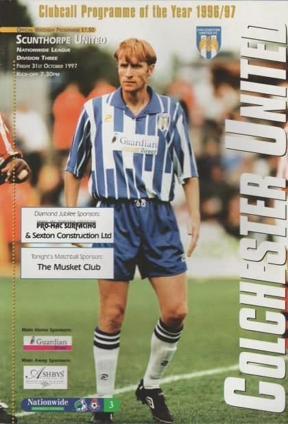 Colchester United v Scunthorpe United 31-Oct-1997