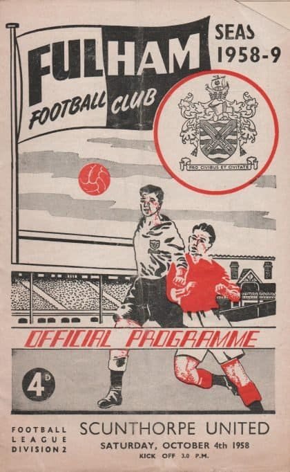 Fulham v Scunthorpe United 04-Oct-1958