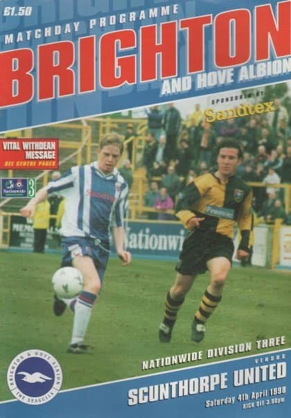 Brighton & Hove Albion v Scunthorpe United  04-Apr-1998