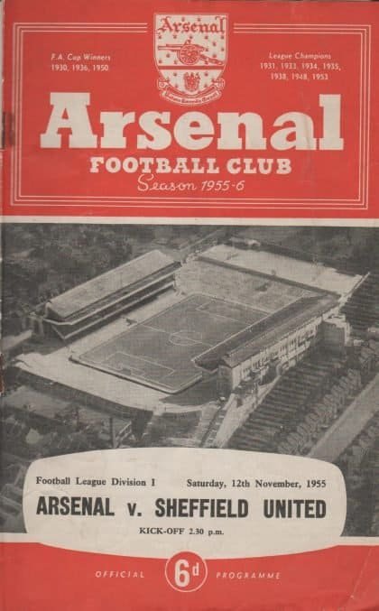 Arsenal v Sheffield United 12-Nov-1955