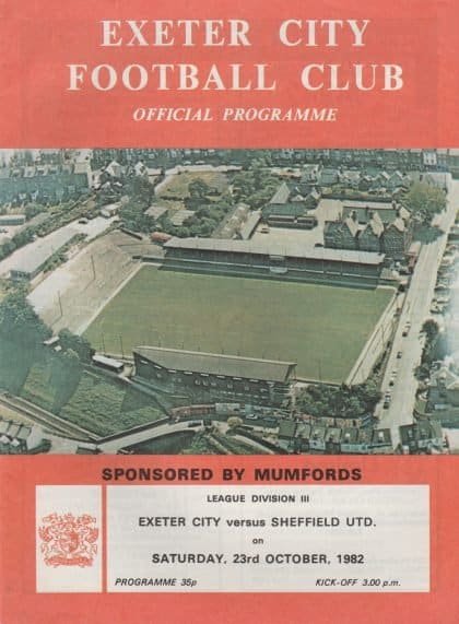 Exeter City v Sheffield United  23-Oct-1982