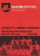 Exeter City v Sheffield Wednesday  12-Oct-1977