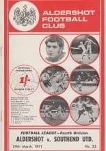 Aldershot v Southend United  29-Mar-1971