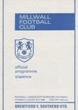 Milwall v Southend United  21-Aug-1969