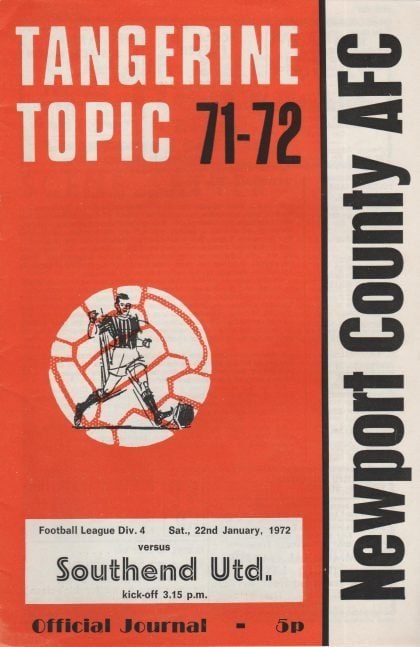Newport County v Southend United  22-Jan-1972