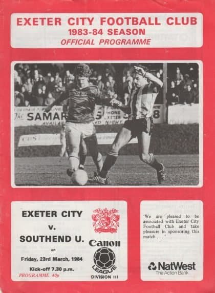Exeter City v Southend United  23-Mar-1984