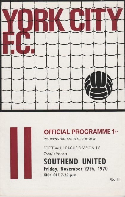 York City v Southend United 27-Nov-1970