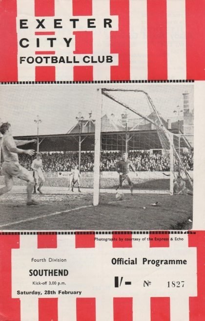 Exeter City v Southend United 28-Feb-1970