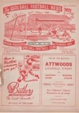 Walsall v Southend United 03-Dec-1955
