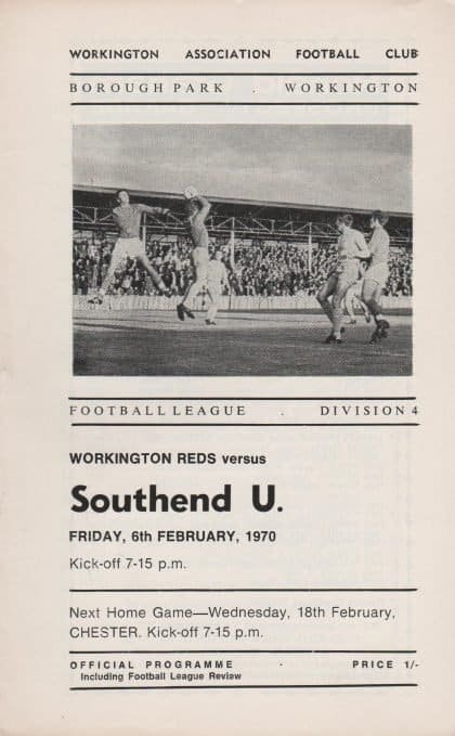 Workington v Southend United 06-Feb-1970