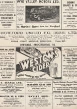 Hereford United v Southend United 08-Dec-1956