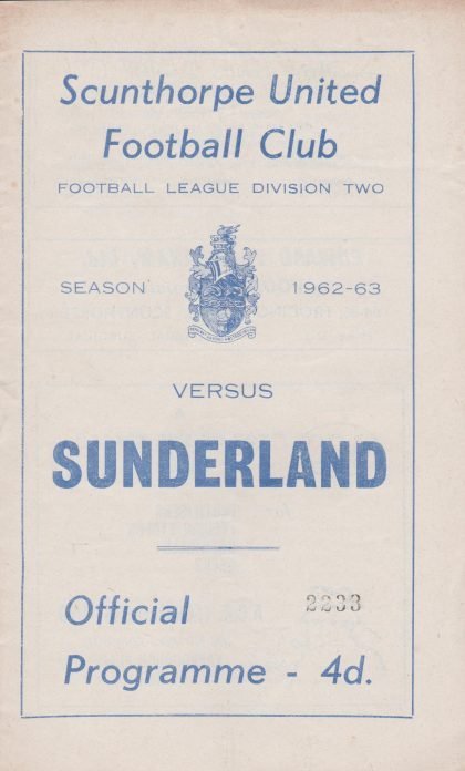 Scunthorpe United v Sunderland 30-Apr-1963