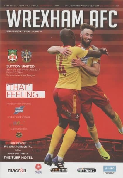 Wrexham v Sutton United  30-Sep-2017