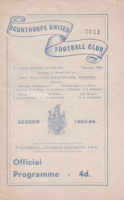 Scunthorpe United v Swansea Town  12-Sep-1963
