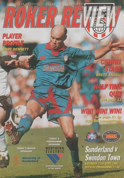 Sunderland v Swindon Town 22-Apr-1995
