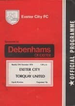 Exeter City v Torquay United 27-Dec-1976