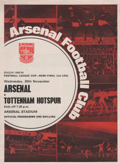 Arsenal v Tottenham Hotspur 20-Nov-1968