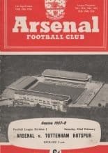 Arsenal v Tottenham Hotspur 22-Feb-1958