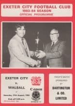 Exeter City v Walsall  27-Aug-1983