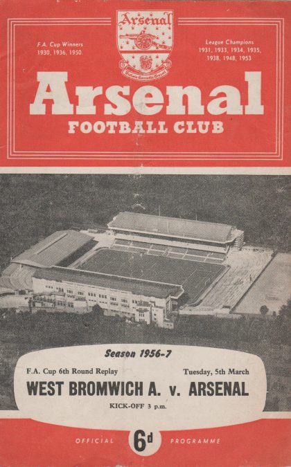 Arsenal v West Bromwich Albion 05-Mar-1957