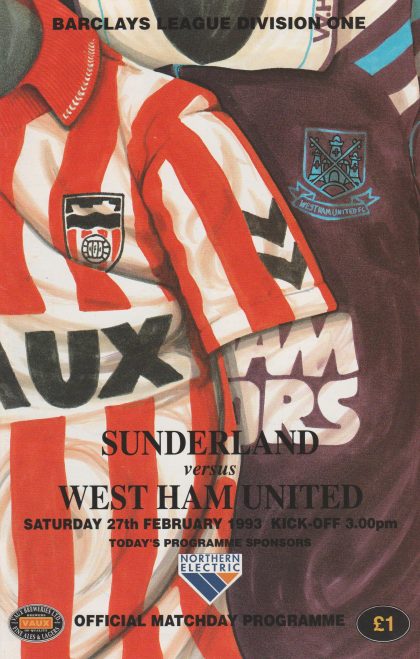 Sunderland v West Ham United 27-Feb-1993