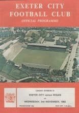 Exeter City v Wigan Athletic  03-Nov-1982
