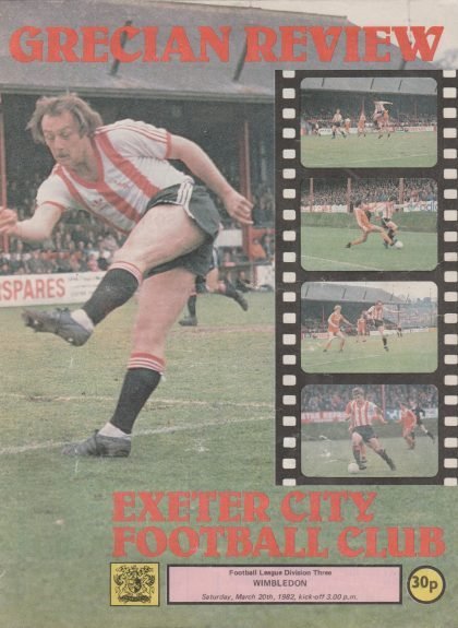 Exeter City v Wimbledon 20-Mar-1982
