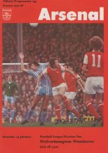 Arsenal v Wolverhampton Wanderers 14-Jan-1978