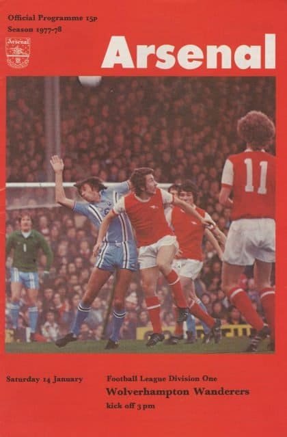 Arsenal v Wolverhampton Wanderers 14-Jan-1978