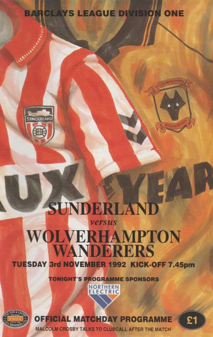 Sunderland v Wolverhampton Wanderers  03-Nov-1992