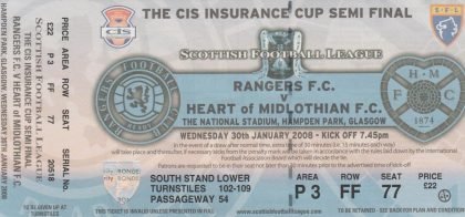 Heart of Midlothian v Glasgow Rangers  30-Jan-2008