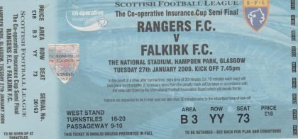 Glasgow Rangers v Falkirk  27-Jan-2009