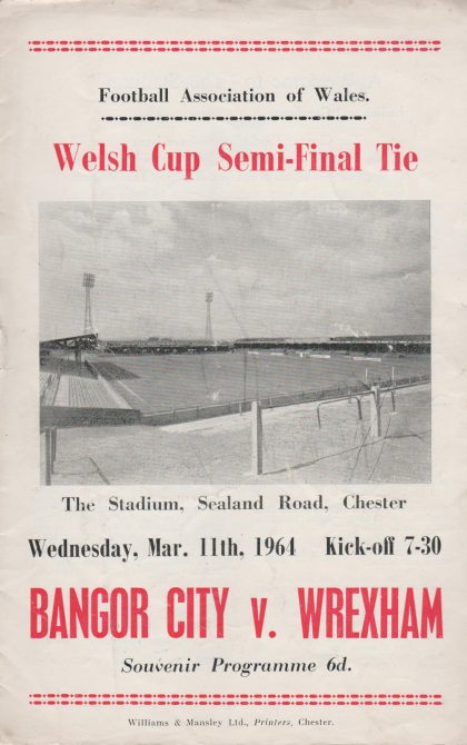 Bangor City v Wrexham  11-Mar-1964