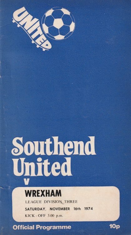 Southend United v Wrexham 16-Nov-1974