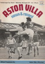 Aston Villa v Wrexham  18-Aug-1971