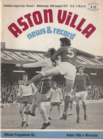 Aston Villa v Wrexham  18-Aug-1971