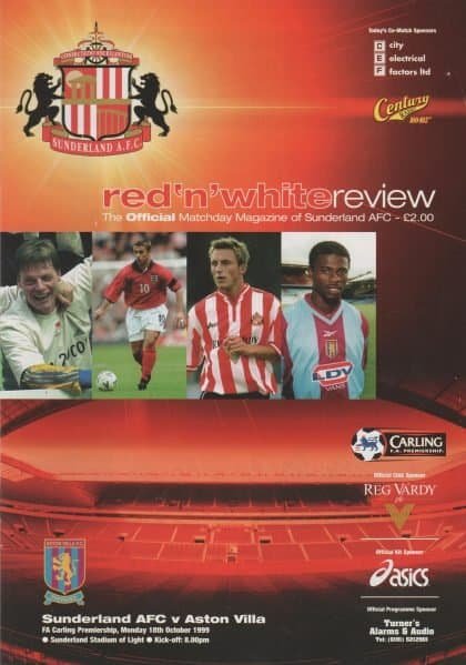 Sunderland v Aston Villa 18-Oct-1999