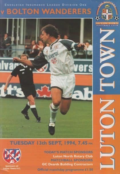 Luton Town v Bolton Wanderers 13-Sep-1994