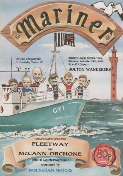 Grimsby Town v Bolton Wanderers 24-Nov-1990