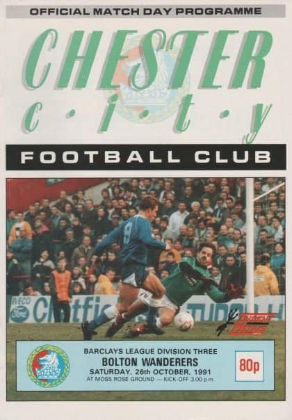 Chester City v Bolton Wanderers  26-Oct-1991