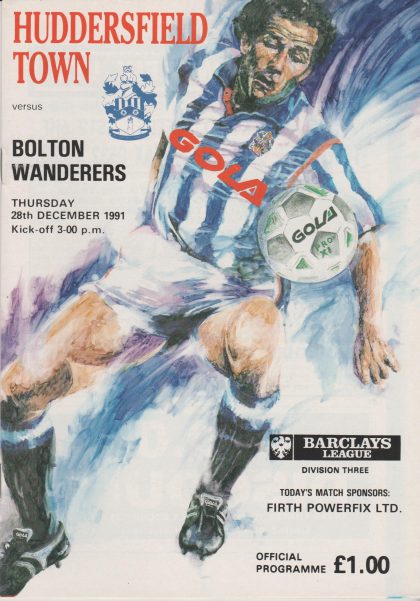 Huddersfield Town v Bolton Wanderers  28-Dec-1991