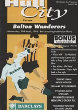 Hull City v Bolton Wanderers 29-Apr-1992