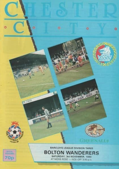 Chester City v Bolton Wanderers 03-Nov-1990