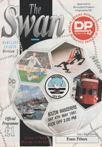 Swansea City v Bolton Wanderers 04-May-1991