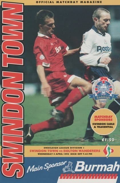 Swindon Town v Bolton Wanderers 05-Apr-1995