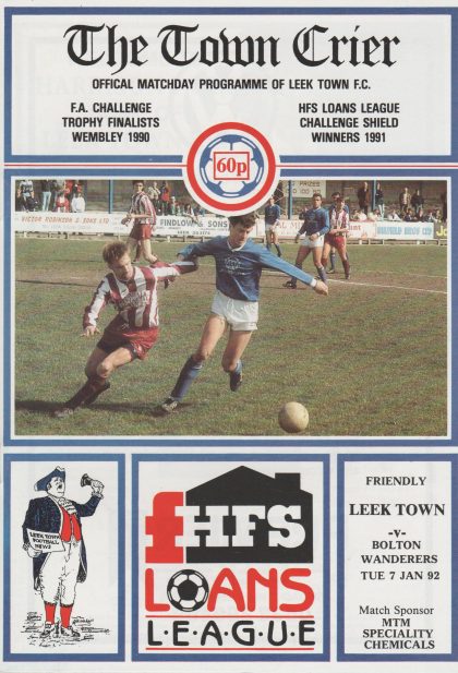 Leek Town v Bolton Wanderers  07-Jan-1992