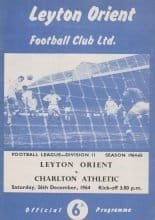Leyton Orient v Charlton Athletic 26-Dec-1964