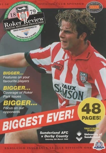Sunderland v Derby County 09-Mar-1996